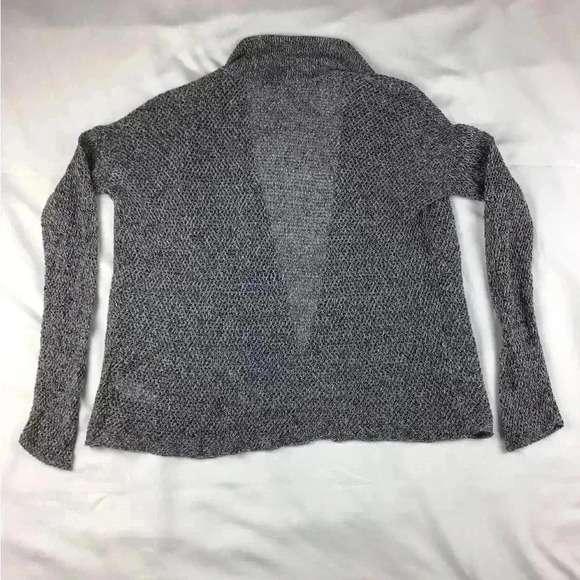 Eileen fisher navy blue&white organic 100% linen open knit cardigan size x-small - Picture 3 of 6